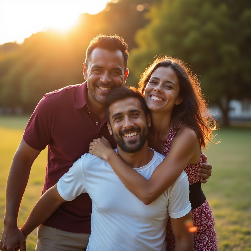 Familia reunida después de proceso de inmigración exitoso